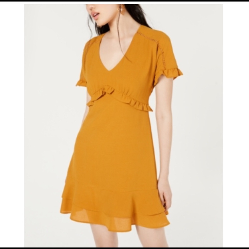 ⚡️SALE⚡️NWT City Studio mustard layer hem dress